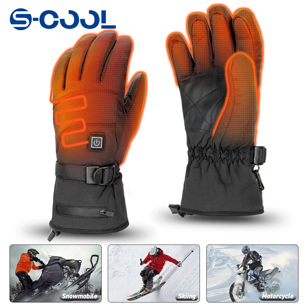 

Heated Waterproof Windproof Motorcycle Gloves Motorbike Riding Glove Touch Screen Gloves Warmer Covers Hand Warmer Winter