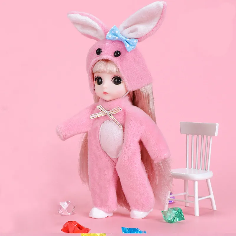 BJD 인형 1/12, 의류 및 신발과 움직일 수 있는 관절, 패션 로리타 액션 피규어 모델, 귀여운 소녀 생일 선물 장난감, 16cm