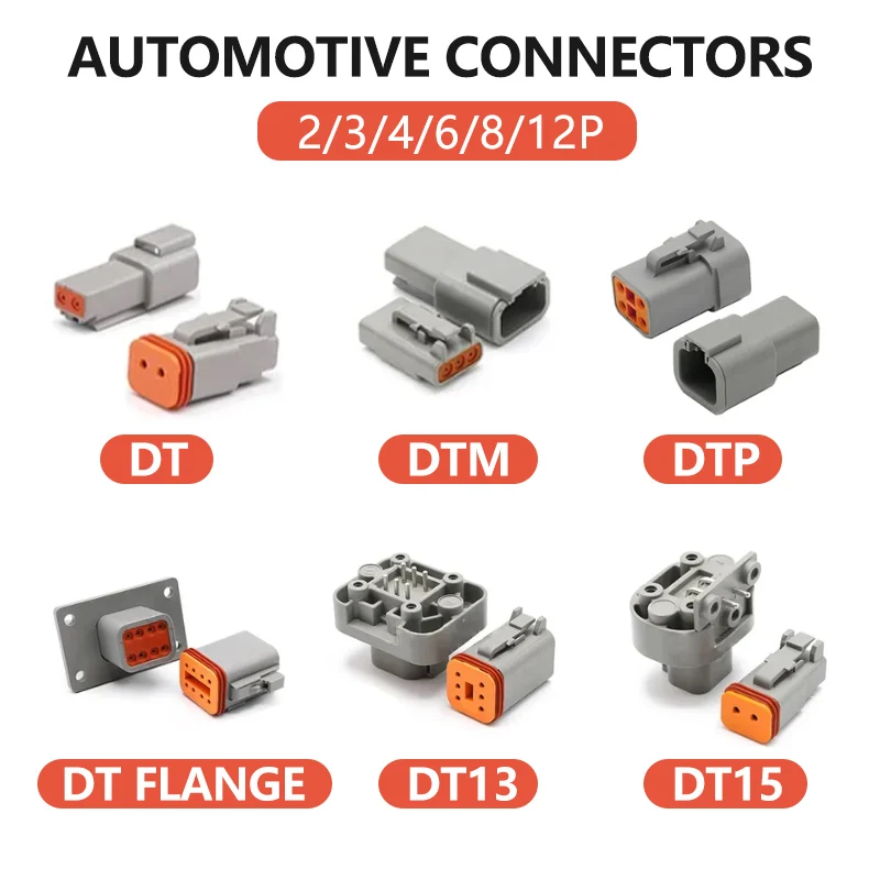 5/10/100 Sets DEUTSCH Connector DT/DTM/DTP/DT15/DT13 deutch connector male DT06-2S waterproof connector DT04-2P female plug