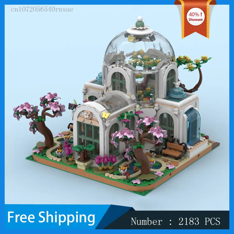 Botanical Garden MOC Building Blocks Urban Architecture Landscape Model DIY Bricks Christmas Present Streetscape Assembly Toys