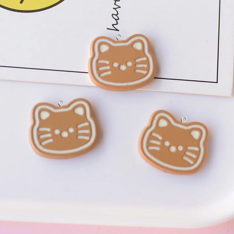 10Pcs Cartoon Cat Fish Resin Charms Animal Pendant Hook Girl DIY Earring Bracelet Keychain Jewelry Making Crafts Accessories