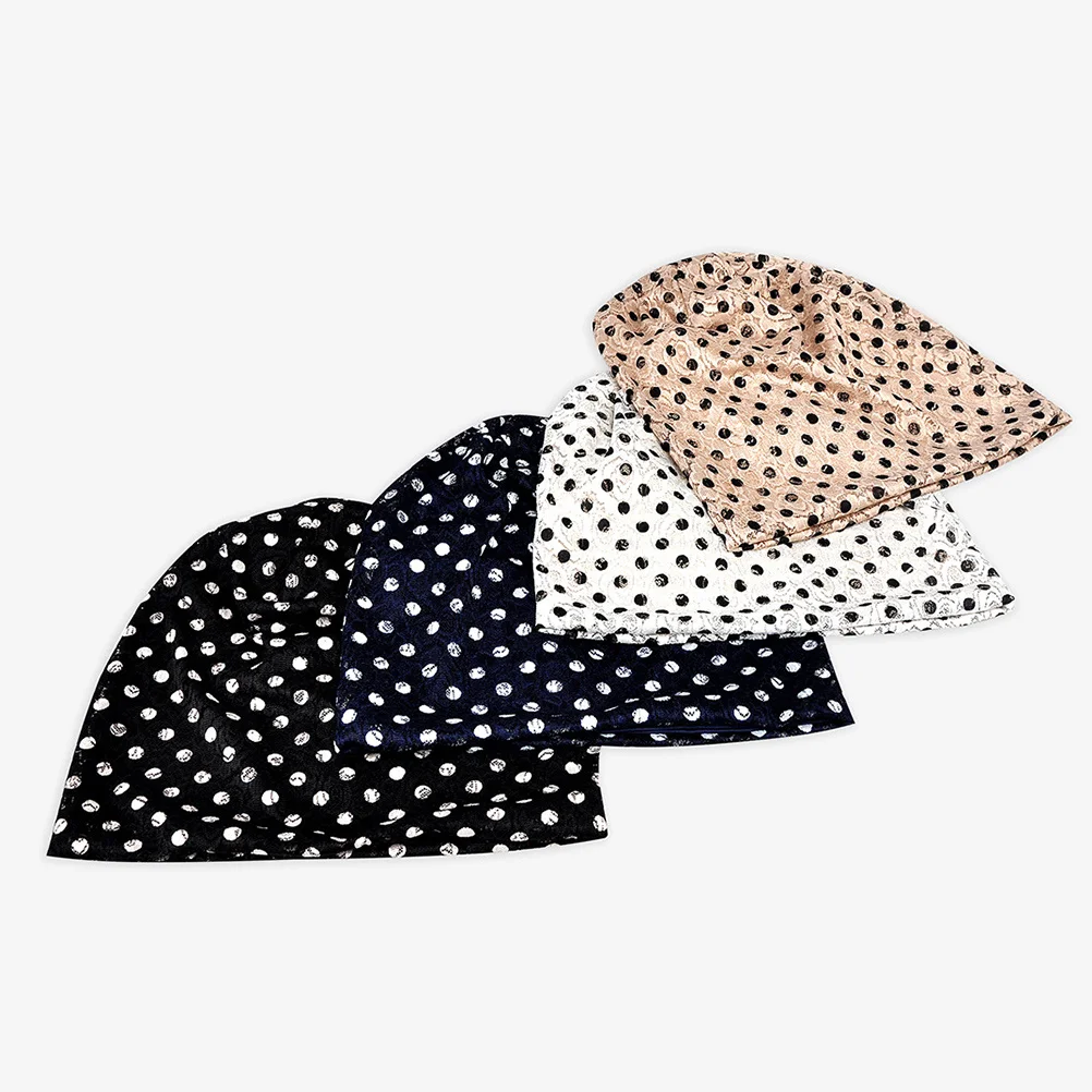 

1Pcs Lightweight Breathable Lace Dot Cotton Maternity Hat Summer Pregnant Cap Sleeping Nurse Wrap Black Maternity Hat