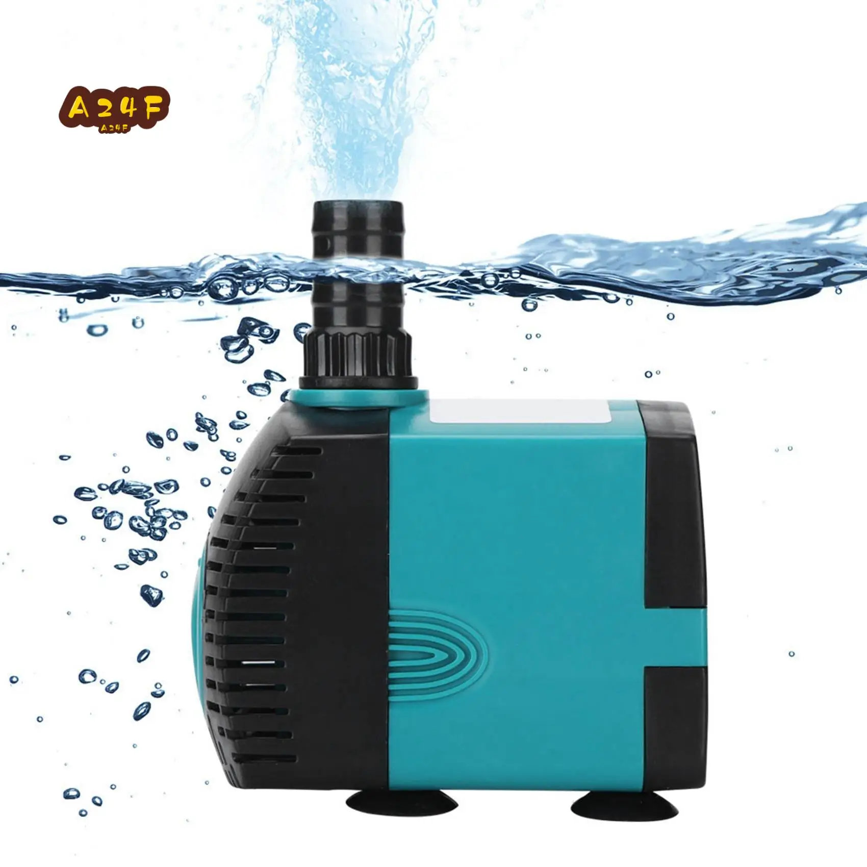 Bomba de estanque A24F, bomba de fuente sumergible ultrasilenciosa de 10W, estanque de peces con filtro, bomba de agua de acuario, fuente de tanque de agua (enchufe europeo)
