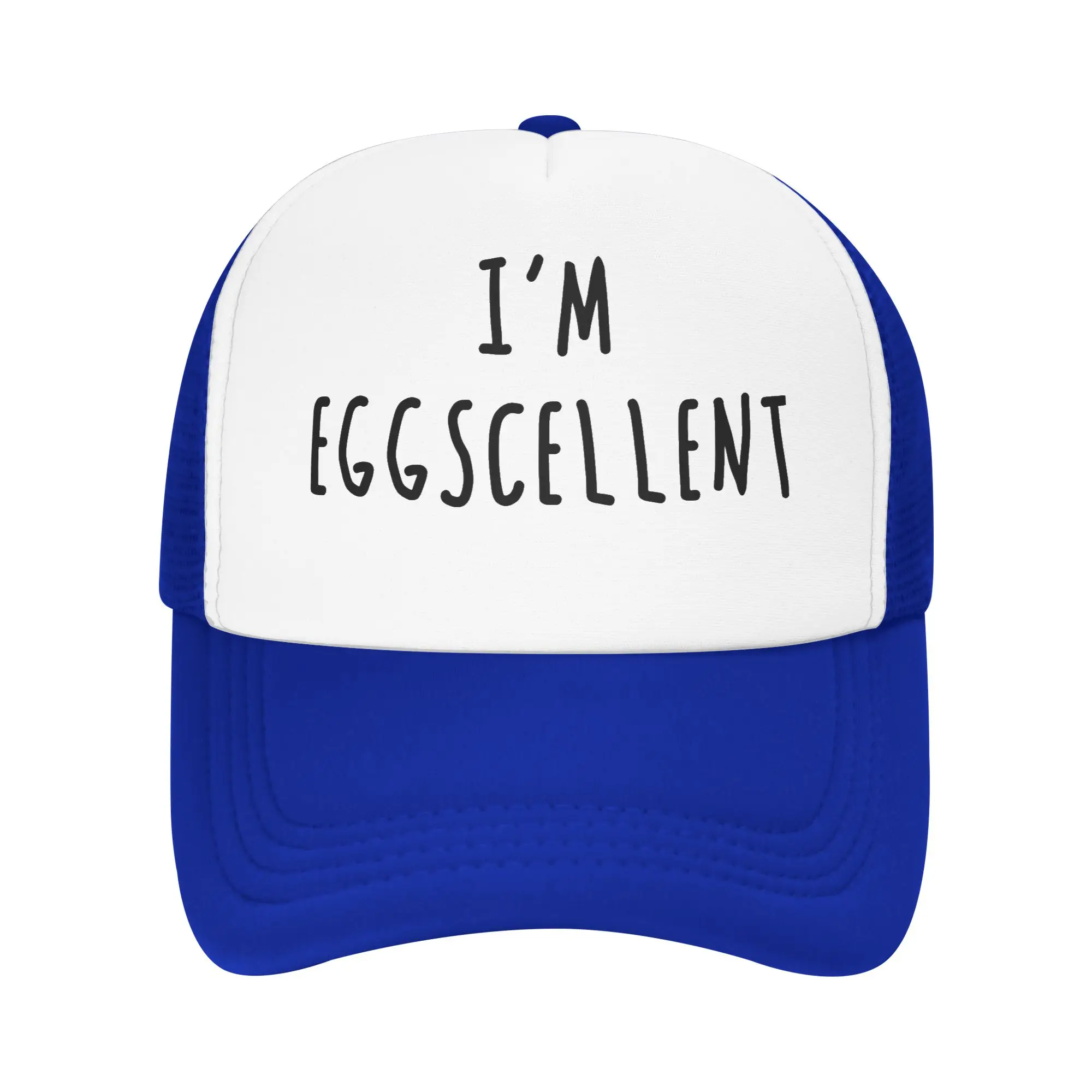 I'm Eggscellent  Merch Foam Mesh Trucker Hat Summer Cooling  Mesh-back Sun Caps Sturdy Adjustbale