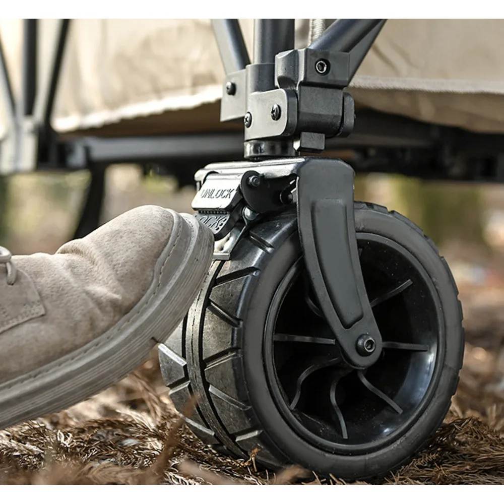 Carrozza da campeggio in stile raduno, carrello pieghevole portatile per picnic, bancarella all'aperto, piccolo rimorchio, capacità super grande_voghion.com