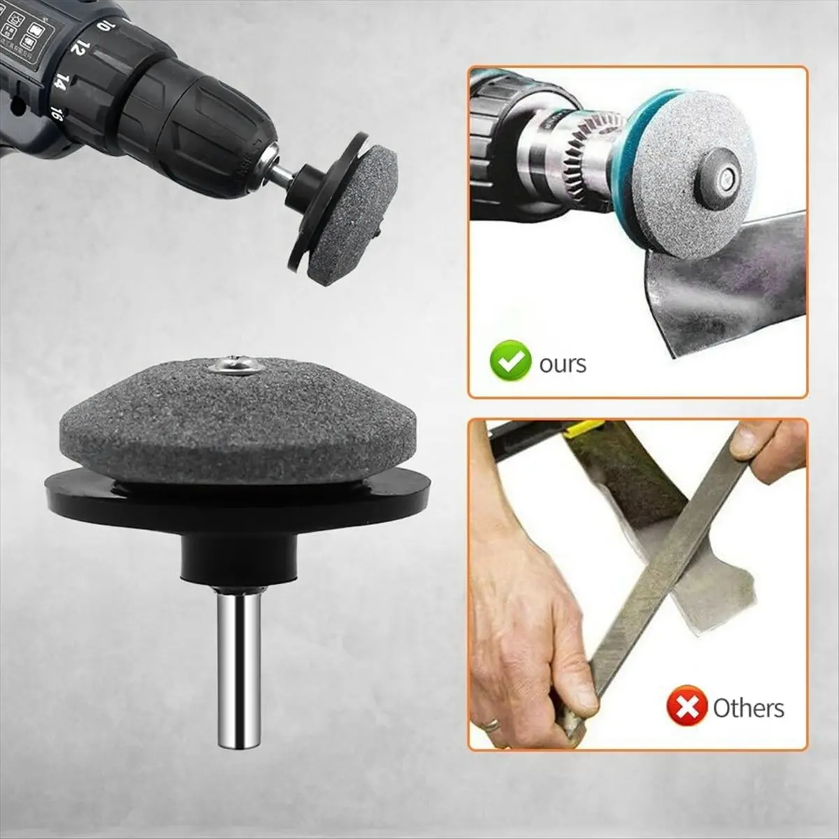 

(PQWN) Набор из 5 заточек для тупых лезвий газонокосилок, универсальный инструмент для заточки ножей газонокосилок, черный