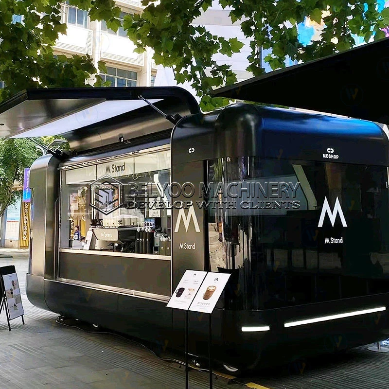 Belyoo Food Kiosk Coffee Kiosk Snack Food Trailer Grill Hamburger Mobile Hot Dog Pizza Ice Cream Food Trailer With Full Kitchen