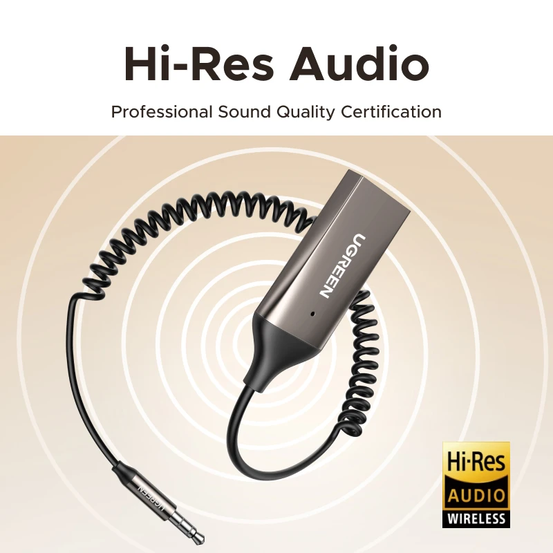 UGREEN 블루투스 5.3 핸즈프리 어댑터, AUX 음악 내비게이션, 스트리밍 마이크, ... - 2