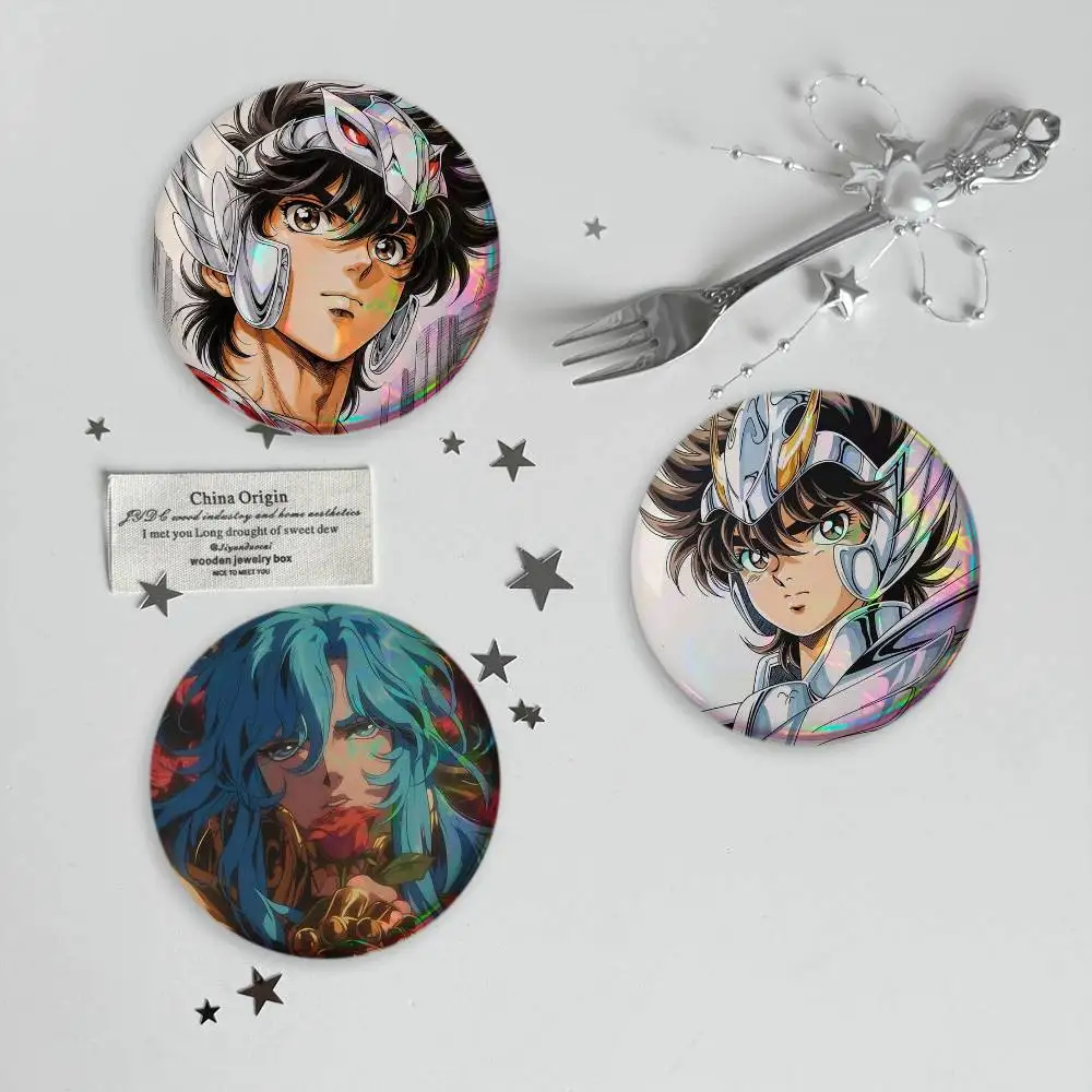 Cool S-Saint S-Seiya-es Anime  Brooches Cartoon Badge Pins Backpack Hat Accessories Friend Gift