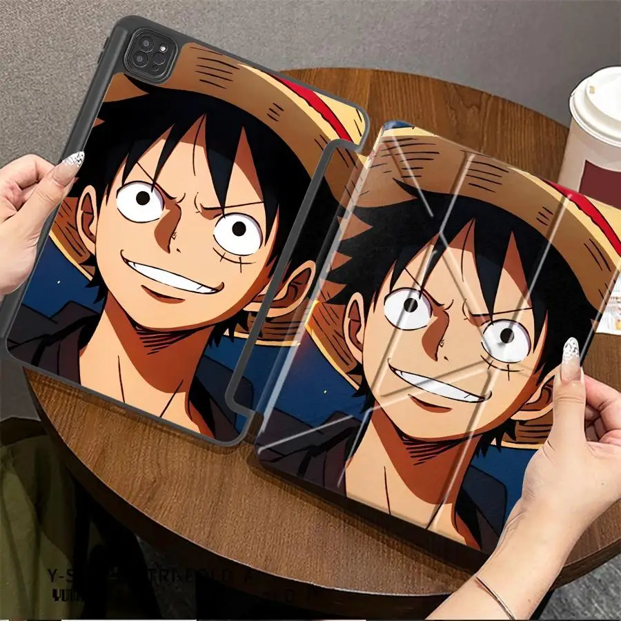 

Чехол для планшета One Piece Luffy для iPad Pro 11-го, 10-го, 9-го, 8-го, 7-го поколений, 12.9 дюймов, Air 4, 5, M3, M2, 1, 2, M4, 11 дюймов, Pro 2025, Mini 6, 7, с держателем