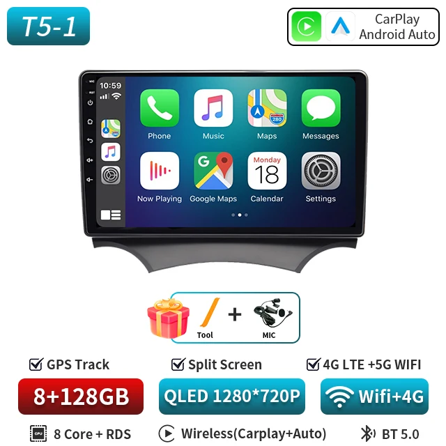 Android 16 Auto autoradio voor Ford Ka 2008 2009 2010 2011 2012 2013 2014 Carplay multimediaspeler stereo GPS head unit DSP BT