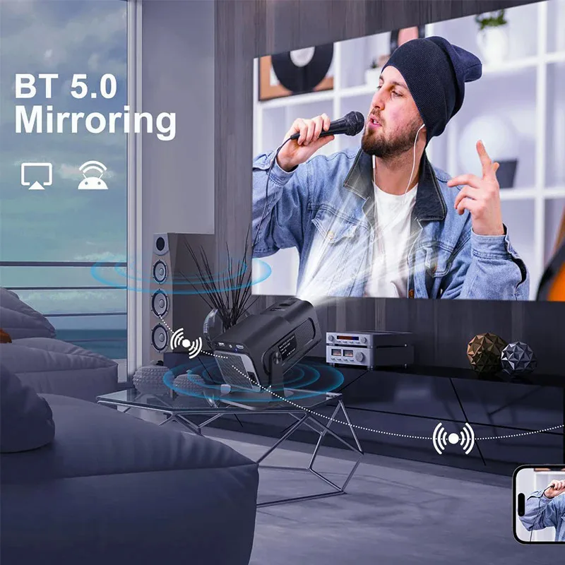 Imagem -02 - Projetor Portátil para Home Theater Projetor Rotativo 1080p Atualização de Cinema ao ar Livre 4k Android 11 1080p Nativo Dual Wifi6 Bt5.0 Hy320