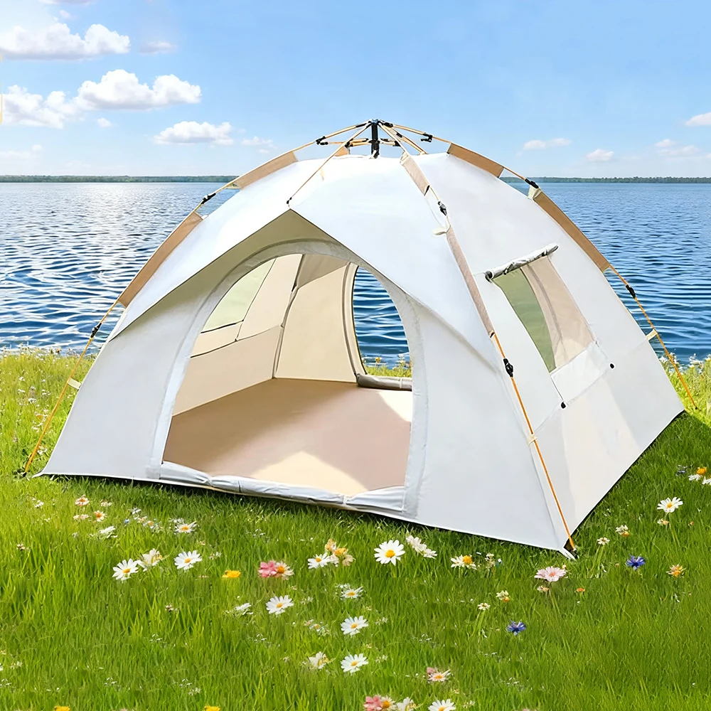 

STLF Automatic Portable Outdoor Tent for 3-4 People Quick-Open Park Camping with Rainproof Oxford Fabric for Beach & Family Camp