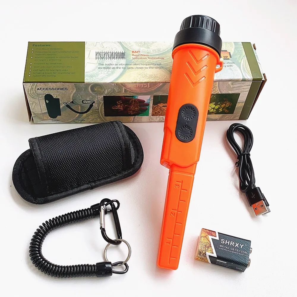 Pulse Pinpointer Metal Detector Shrxy Waterproof Underwater 9V 800MA USB Rechargeable Battery Diving Probe Finder