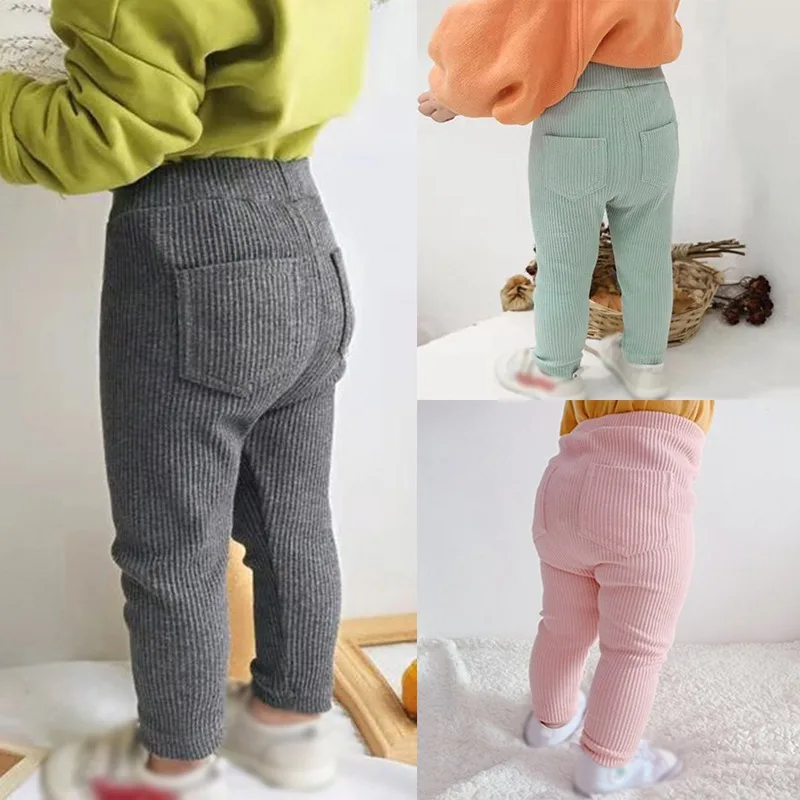 1-6Y Spring Autumn Baby Pants Newborn Girls Leggings Soild Color Cotton Pencil Pants Kids Children Leggings Baby Kids Trousers