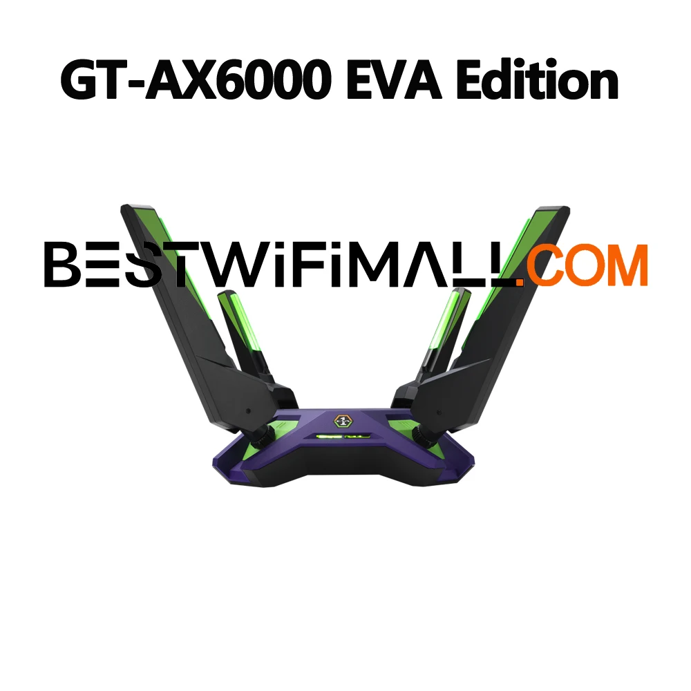 

ASUS GT-AX6000 EVA Edition ROG Rapture Gaming Wi-Fi Router AiMesh Router Wi-Fi 6 802.11AX 6000 Mbps WAN/LAN Dual 2.5G Ports