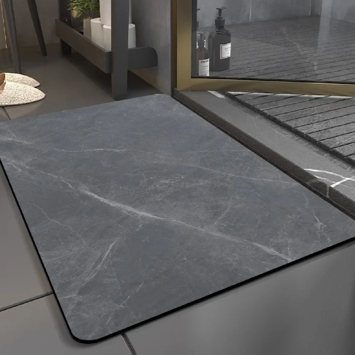 

Супервпитывающий противоскользящий коврик для пола из диатомитовой земли, быстросохнущий коврик для ванной, туалета, кухни, впитывающий воду.