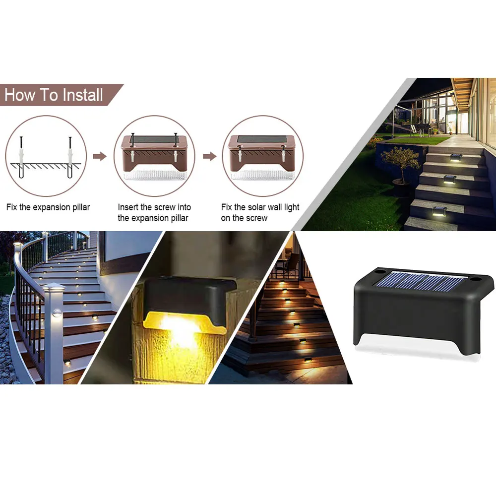 Imagem -06 - Led Solar Stair Lamp em Brown Shell Step Lights Lâmpada ao ar Livre para Cerca Deck Trilhos Escadas Caminho Quintal Pátio Pcs por Lote