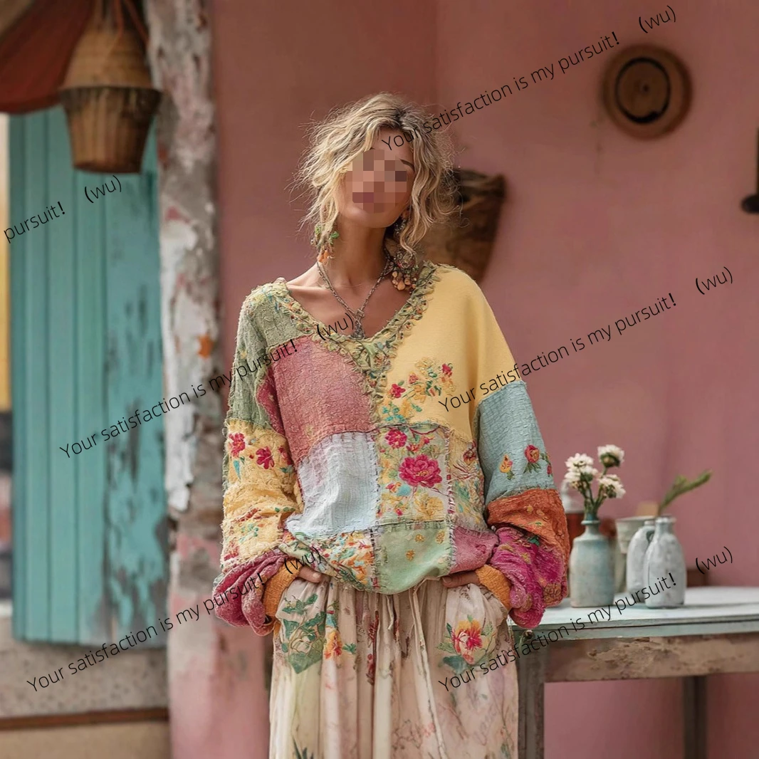 

Европейская красивая женская осенняя женская повседневная рубашка с цветочным принтом, женская маленькая ромашка с 3D принтом