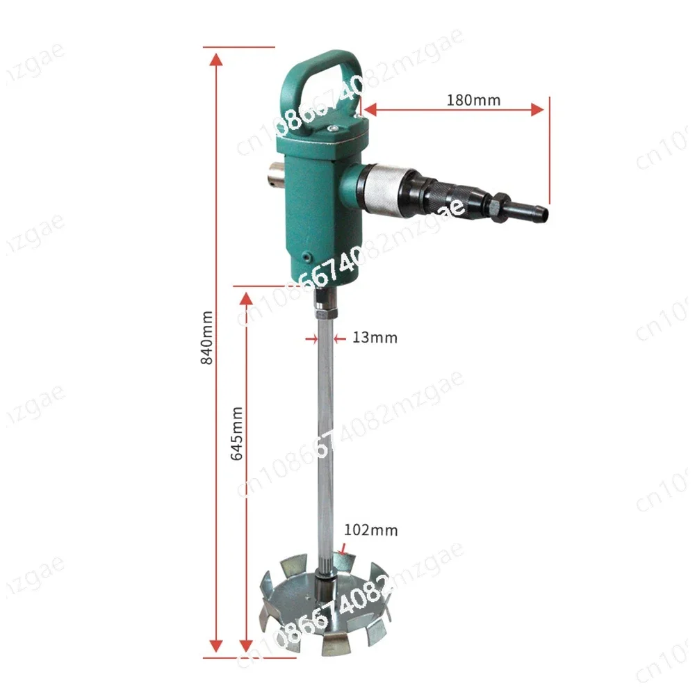 Paint Hand Held Air Agitator Anti-Explosion Blender 2500RPM 50-250L Portable Pneumatic Mixer Industrial Air Mixing Machine