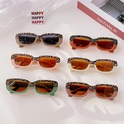 Cute Vintage Frosted Rectangle Kids Sunglasses UV400 Protection Fashion Children Eyewear For Boys Girls Outdoor Beach Holiday