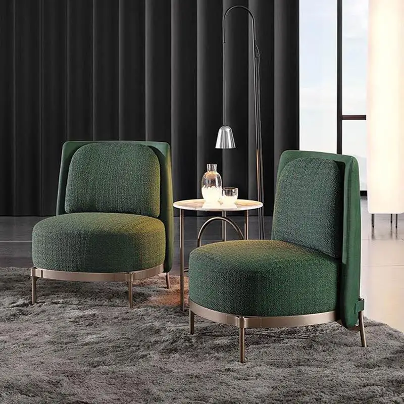 

Italian minimalist leisure chair living room single sofa hotel sales office light luxury designer guest sofa stool
