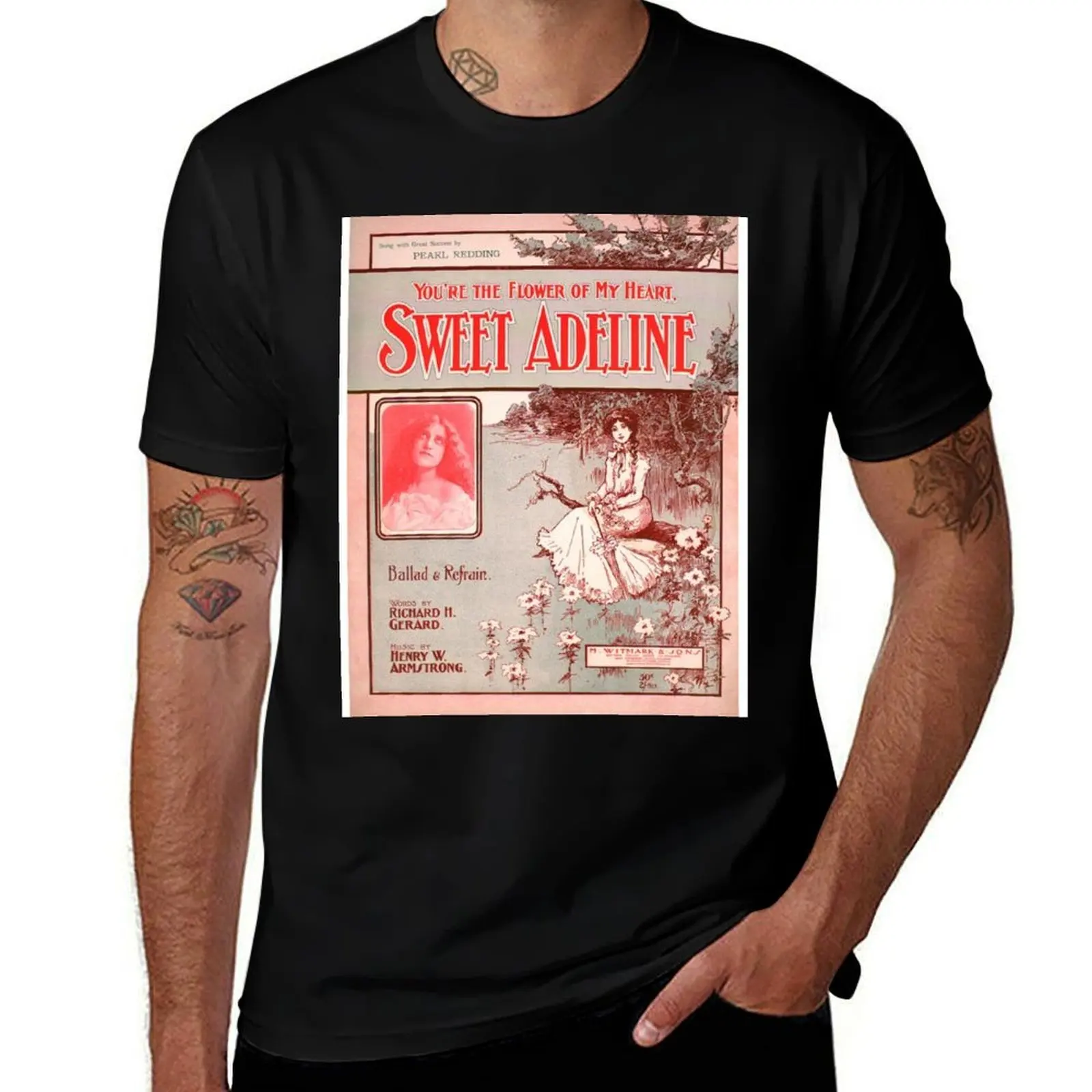 Vintage Sheet Music Songbook Cover Sweet Adeline 1903 T-Shirt t shirt man luxury T-Shirt