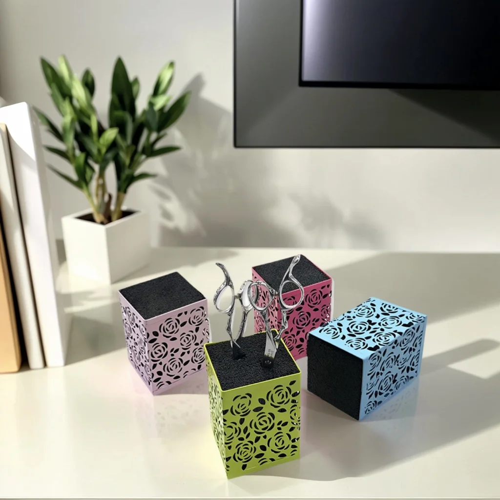 

Стеллаж для хранения инструментов для укладки салона, парикмахерские ножницы, подставка для расчески, чехол для парикмахерских зажимов, ящик для хранения, подставка для хранения инструментов