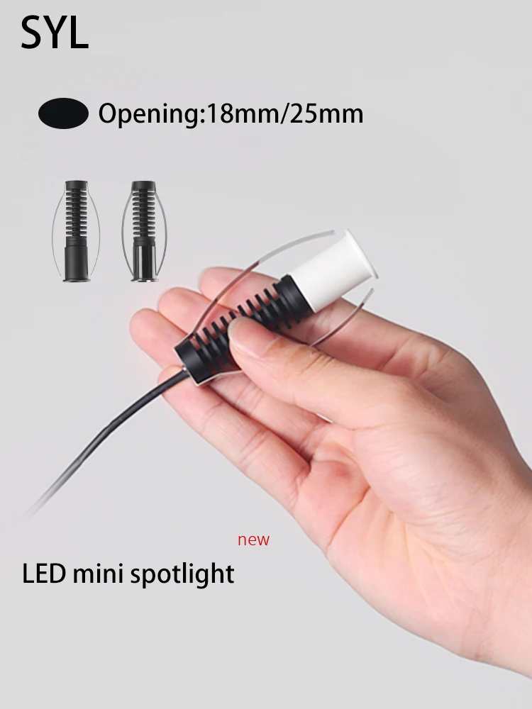 Minifocos Led empotrables, lámpara de techo redonda, blanca y negra, para vitrina de vino, Foco de 15 grados