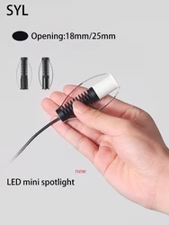 Mini Spot lumineux Led circulaire encastrable à petit Angle de 15 degrés, lumière blanche ou noire, idéal pour un plafond, une cave à vin ou une salle d'exposition