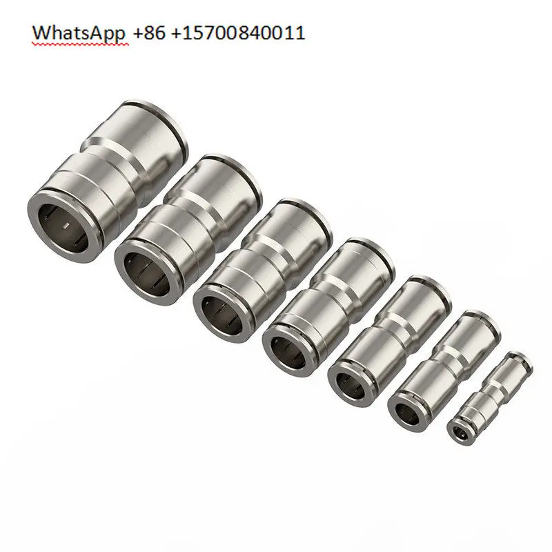 Truck Pneumatic Copper Plated Nickel Quick Plug Through Quick Connector Set High Voltage Resistant PU4- 16/5/7/8