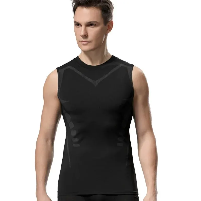 Compression Tank Top Men Gym Shirt Sleeveless Quick Dry Printing Sportswear Male Fitness Bodybuilding Vest Workout Muscle Top