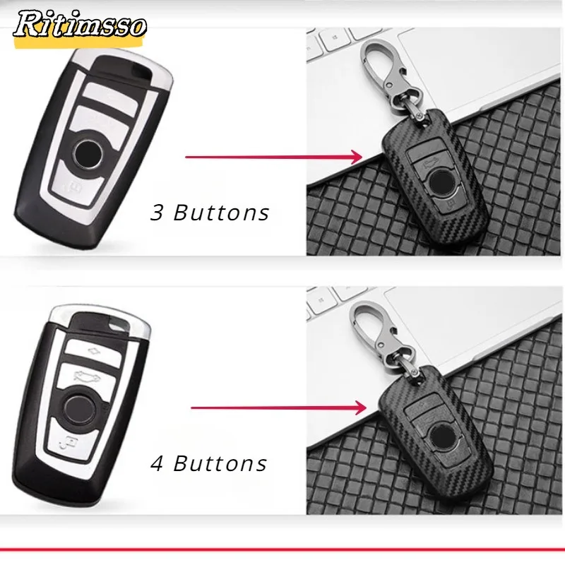 Carbon ABS Car Remote Key Case Cover For BMW 1 2 3 4 5 6 7 Series X1 X3 X4 X5 X6 F36 F25 F26 F30 F34 F10 F07 F20 Z10 G30 F15 F16