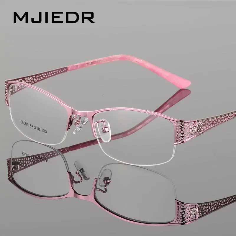 

MJIEDR New Arrival High-grade Metal Ultra-light Myopia Presbyopia Elegant Optical Frames for Women Prescription Eyeglasses