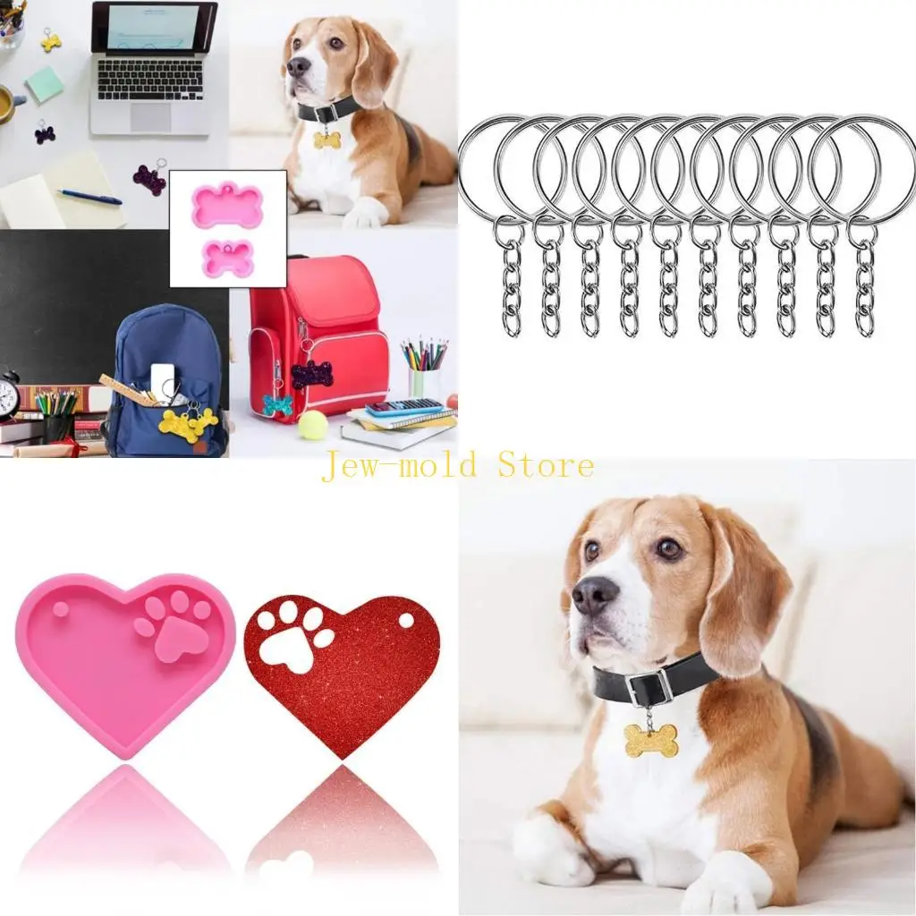 

C71B креативный брелок в виде собачьих лап, форма для литья, ожерелье, серьги ручной работы, УФ-смола