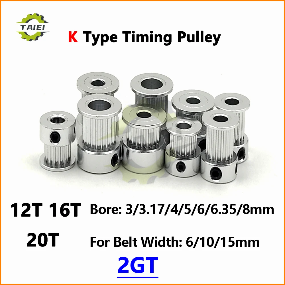 

2GT Timing Pulley G2M 12 16 20 Teeth Bore 3/3.17/4/5/6/6.35/8mm GT2 Synchronous Wheel For Belt Width 6/10/15mm 3D Printer Parts