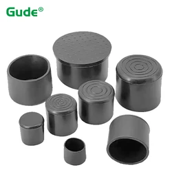 6mm-60mm Round Steel Pipe End Caps Black PVC Non Slip Pad Table Chair Feet Floor Protector Furniture Legs Cover