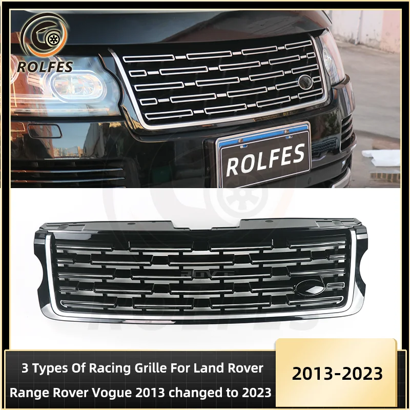 ROLFES Racing Grille Centre Styling Upper Grills For Land Rover Range Rover Vogue 2013-2017 L405 Changed To 2023 Bumper Grille