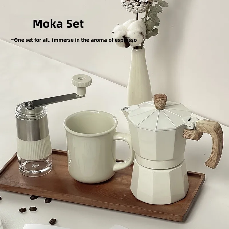 

Набор для приготовления кофе Joinout: ручная кофемолка, кофеварка Мока, подарочный набор из 6 предметов