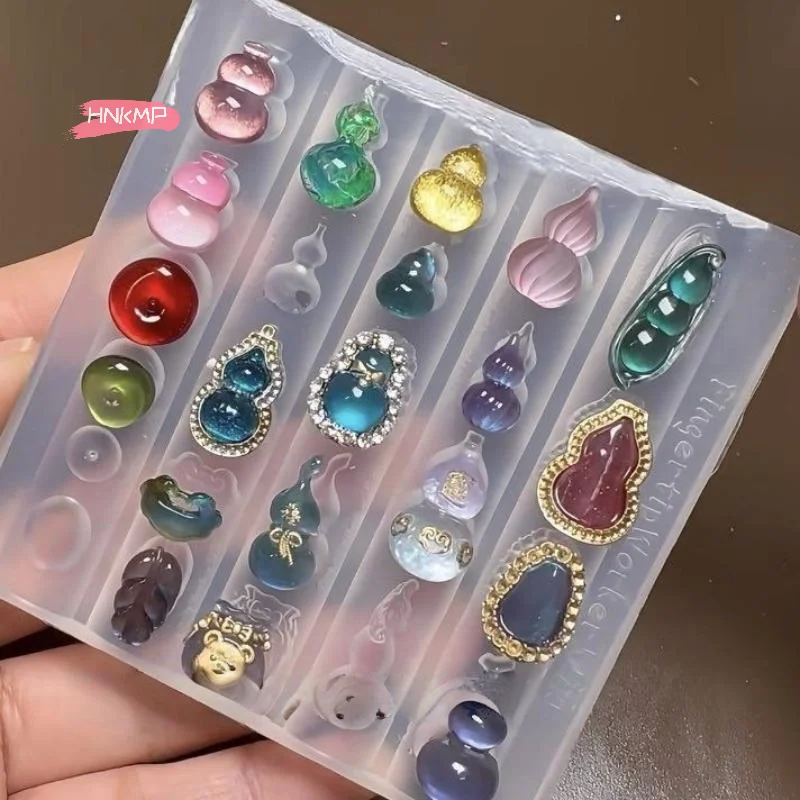 1Pcs Zhaocai Hulu 3D Nail Art Silicone Mold DIY Decoration Safe Buckle High Transparent Special Design for Nail Artistry