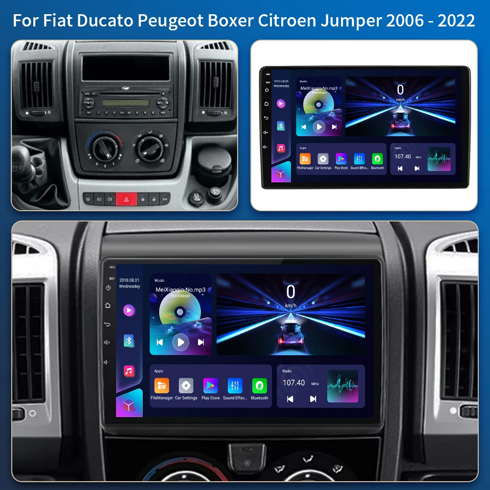 

For Fiat Ducato 2005-2023 Citroen Jumper Peugeot Boxer 2011-2015 Auto Carplay 2 din Autoradio Multimedia 5G Android 16 Car Radio