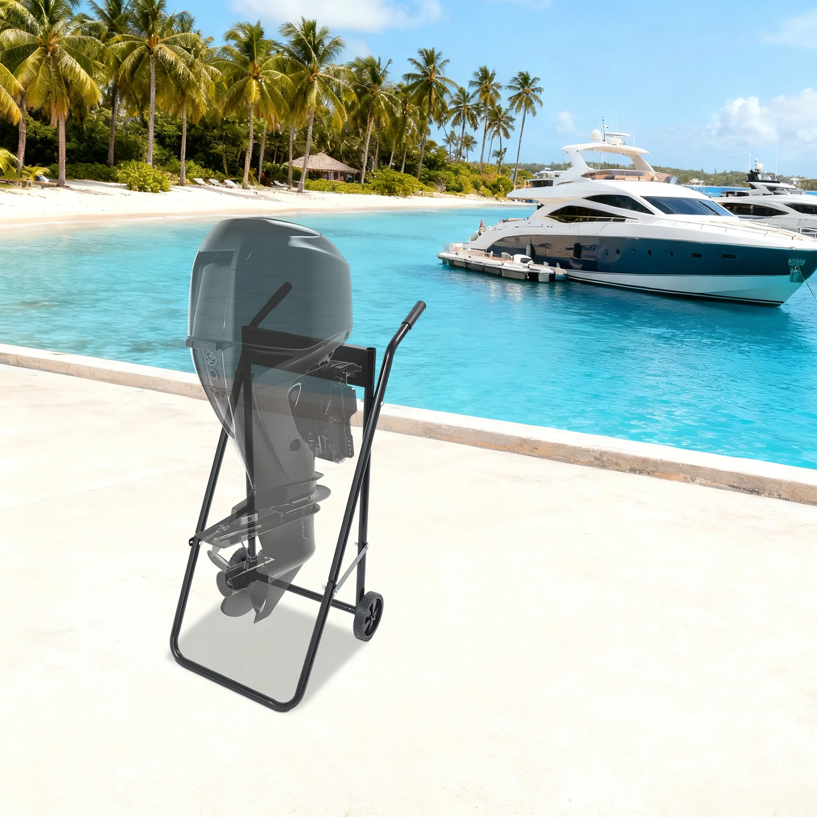 

Outboard Engine Transport Vehicle Trailer Suitable for Outboard Engines up to 30 Horsepower. Suitable for Workshops, Cars, Docks