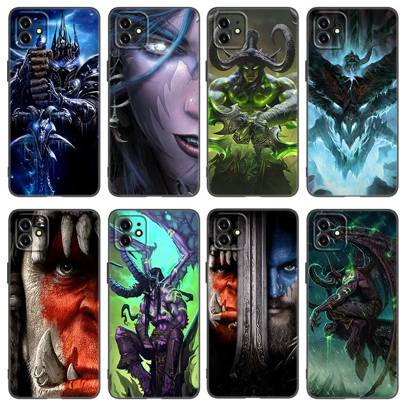 The World of Warcraft Phone Case For Apple iPhone 13 12 Mini 14 11 Pro XS Max XR X 8 7 6S 6 Plus SE 2022 2020 5S TPU Black Cover