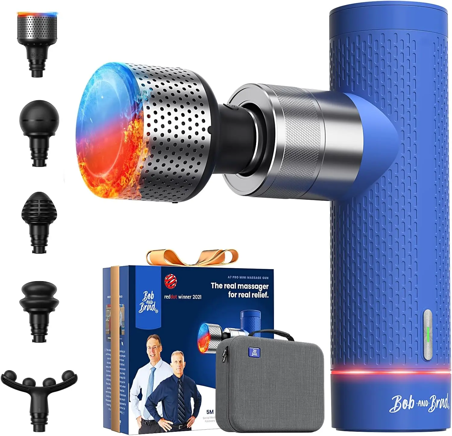 

A7 Pro Deep Tissue Massage Gun with Heat & Cold Therapy - Portable, Quiet, FSA/HSA Eligible for Muscle Pain Relief