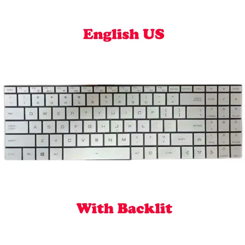Laptop Backlit Keyboard For Tongfang GM7AG7P GM7AG8P GM7MG0P GM7MG7P GM7MP0P GM7MP7P GM7MPHP English US Black Silver New