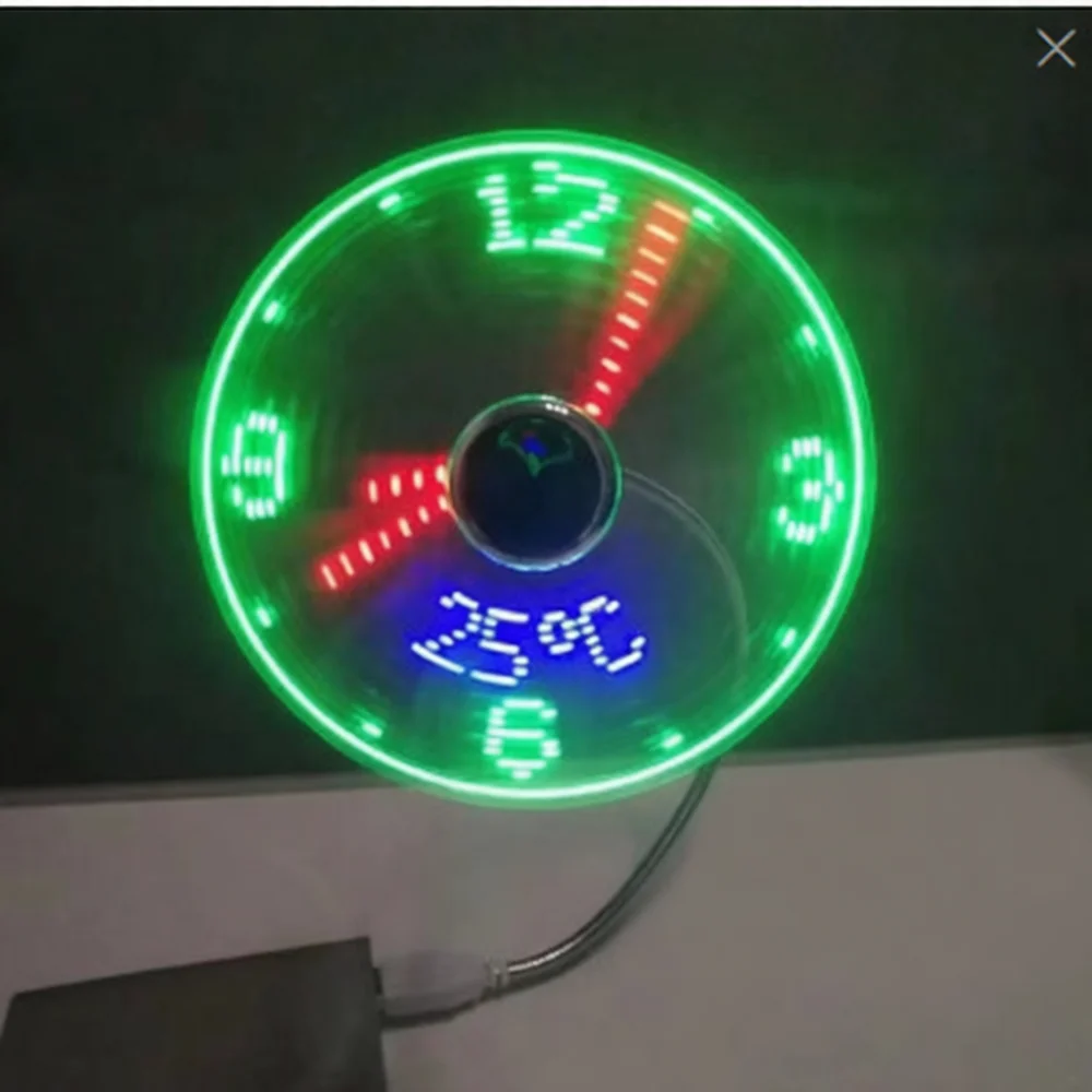 Creative USB LED Word Fan Programmable Text Display Desktop Cooling Gadget Personalized Office Accessory Advertising Tool
