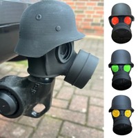 Trailer Hitch Cover With Steel Helmet And Gas Mask 3D Printed Trailer Hitch Ball Cover Prevent Receiver Tube From Rusting