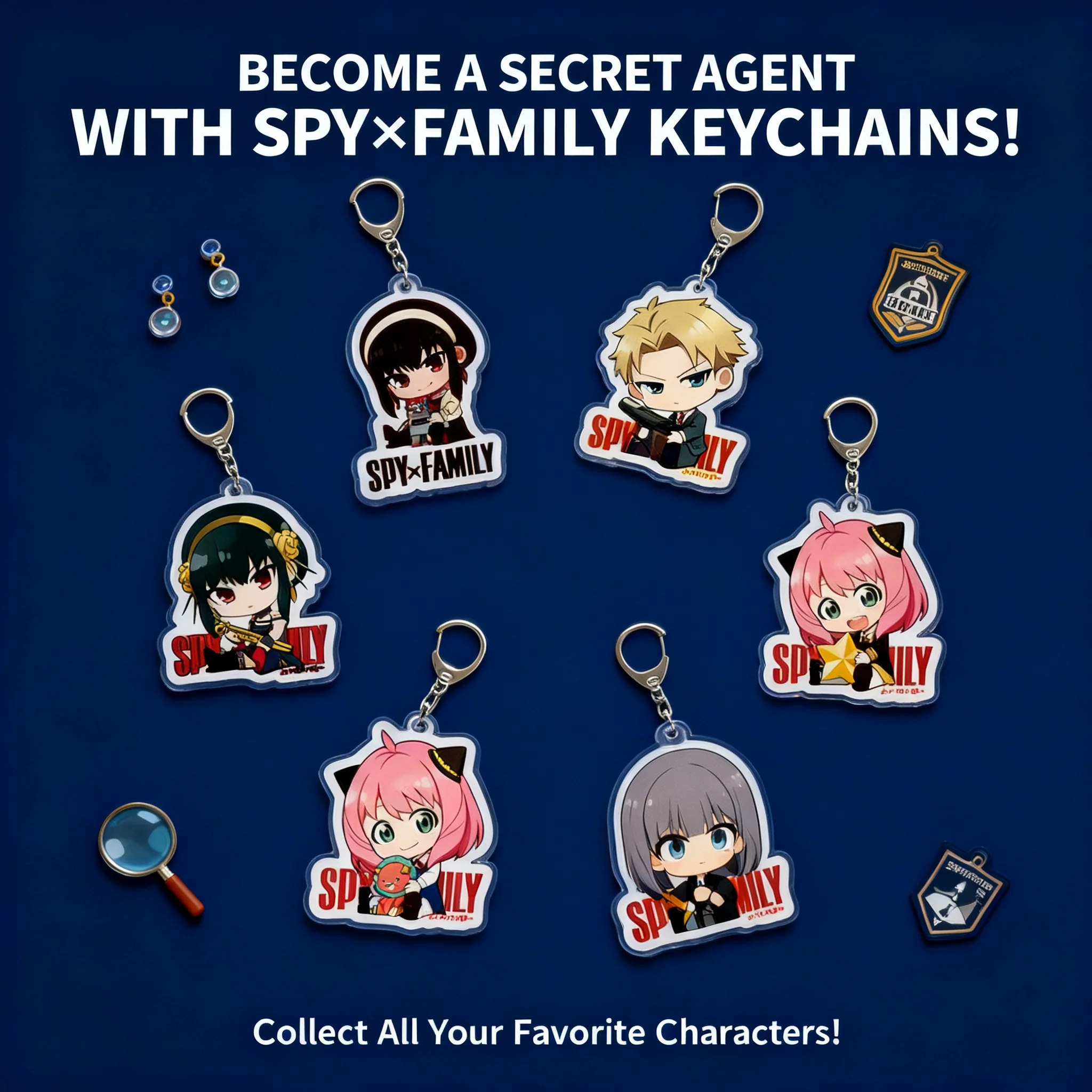 Llavero Acrílico Spy x Family, Mercancía de Anime, Loid Forger, Anya Yor Forger, Accesorios de Cosplay, Regalo para Fans, Colección, Lindo