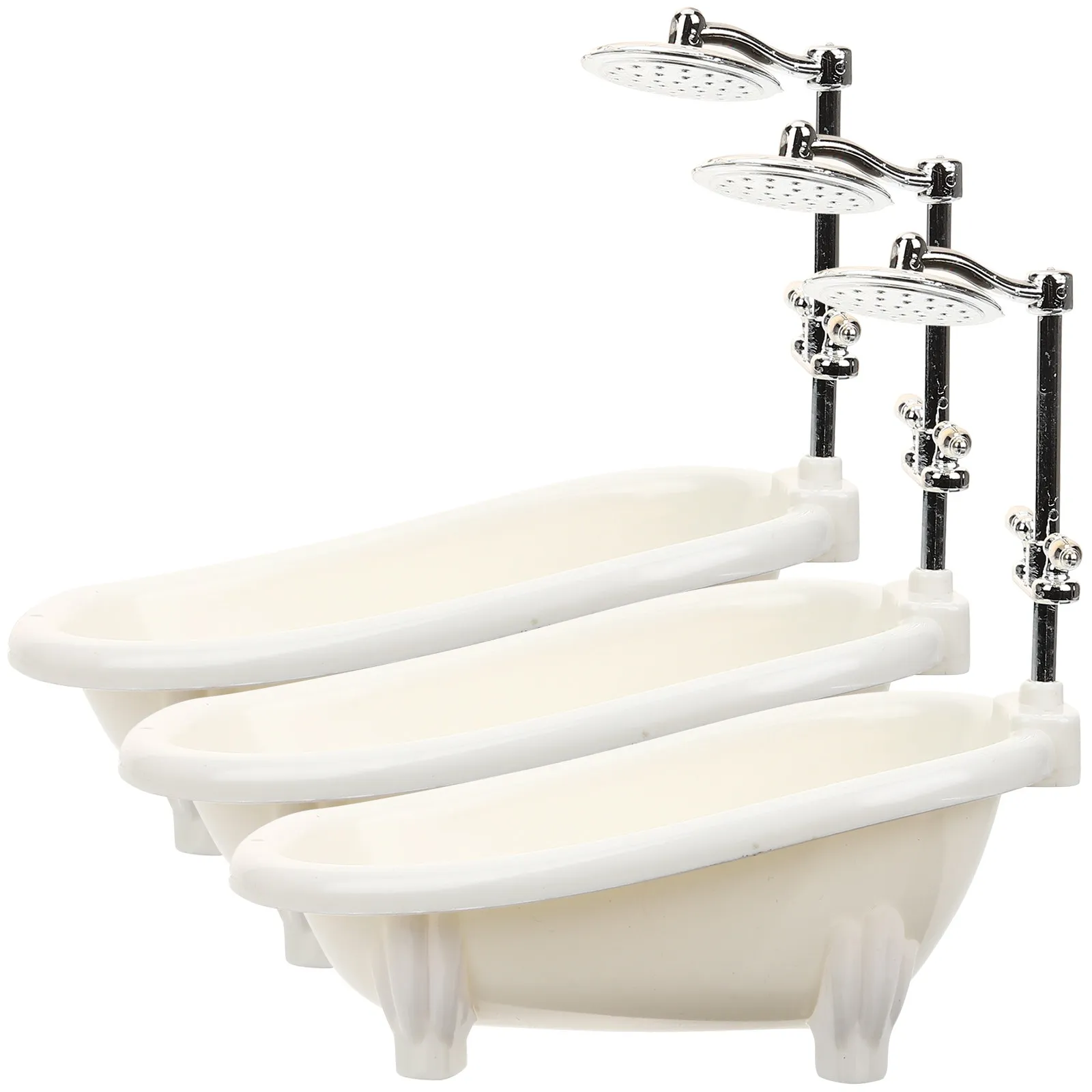 

Набор из 3 миниатюрных ванн: деревянные и пластиковые аксессуары для миниатюрного дома, декор для мини-ванной, товары для миниатюрных домиков