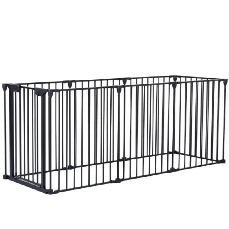 

150" Adjustable Safety Gate 6 Panels Play Yard Metal Doorways Fireplace Fence Christmas Tree Fence Gate for House Stairs Gate pr